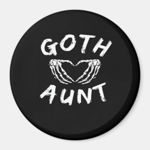 Goth Aunt Punk Skeleton Heart Hands Gothic Design Magnet