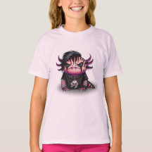 Goth Axolotl T-Shirt for Kids