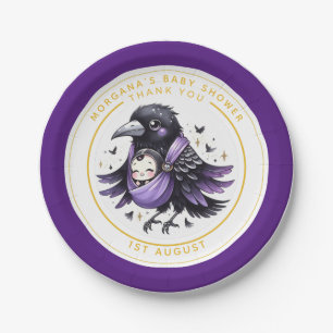 Goth Baby Girl Shower Delivered by Crow Thank You  Paper Plate