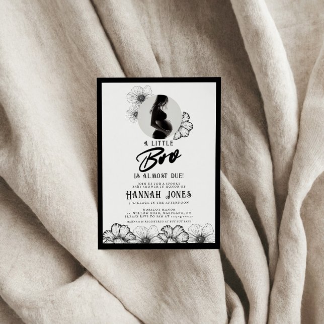 Goth Baby Shower Skulls & Flowers Invitation (Creator Uploaded)