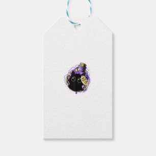 Goth Black Cat Shirt Halloween Cat Evil Witch Cat Gift Tags