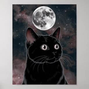 Goth Black Cat, Witching Hour Black Cat Poster