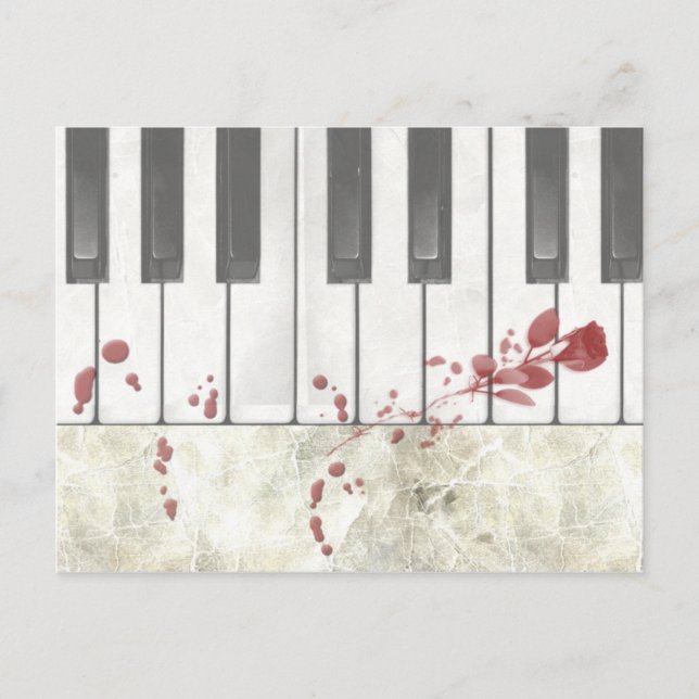Goth Bloodstained Piano Keys Postcard (Front)
