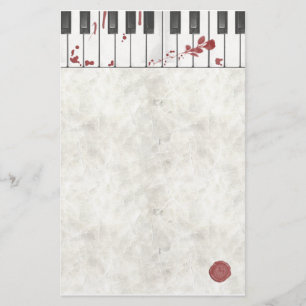 Goth Bloodstained Piano Stationery