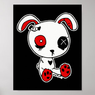 Goth Bunny Lazy Halloween Costume Scary Gothic Poster