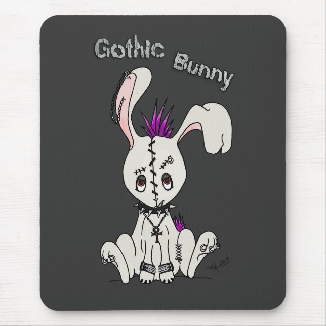 Goth Bunny Mouse Pad (Front)
