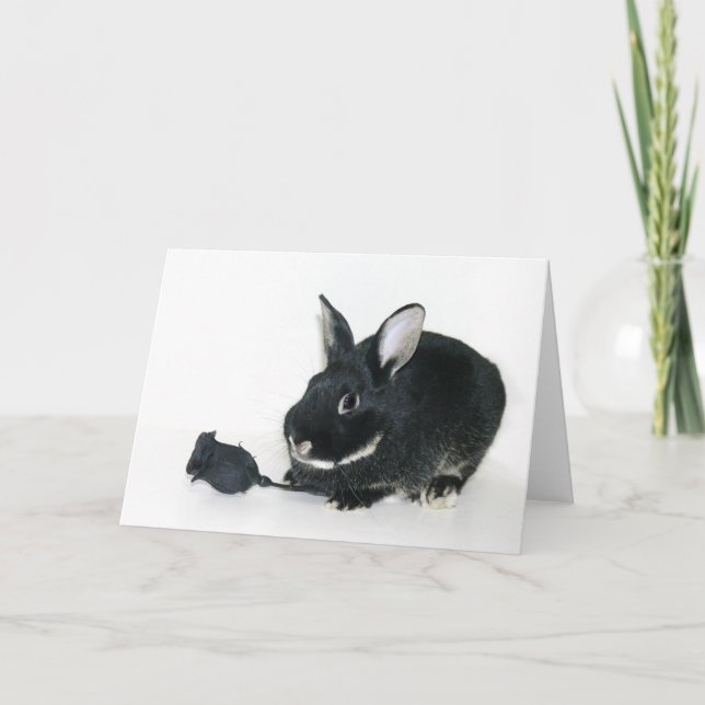 Goth Bunny Valentine Holiday Card (Front)