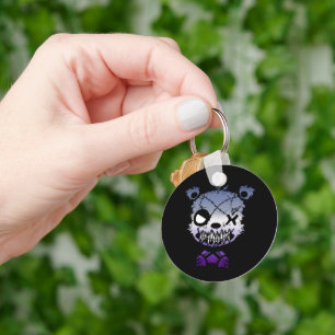 Goth Butch Lesbian Pride Flag Coloured Bear Key Ring