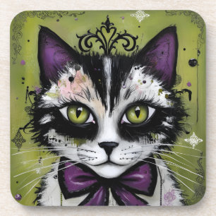 Goth Cat Coaster