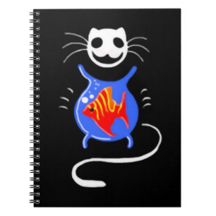 Goth Cat Halloween Cat Spiral Photo Notebook