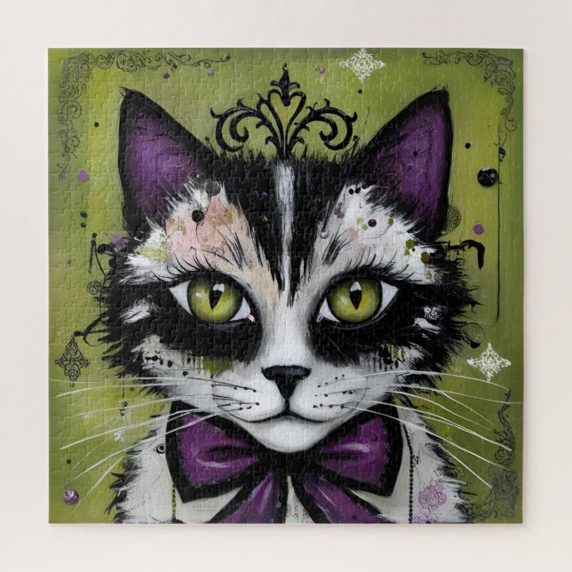 Goth Cat Jigsaw Puzzle (Vertical)