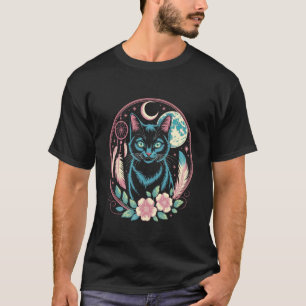 Goth cat moonphases Moon Dreamcatcher cottagecore T-Shirt