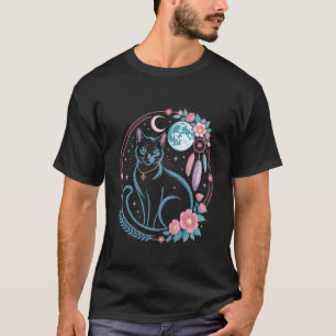 Goth cat moonphases Moon Dreamcatcher cottagecore T-Shirt