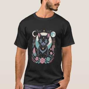 Goth cat moonphases Moon Dreamcatcher cottagecore T-Shirt