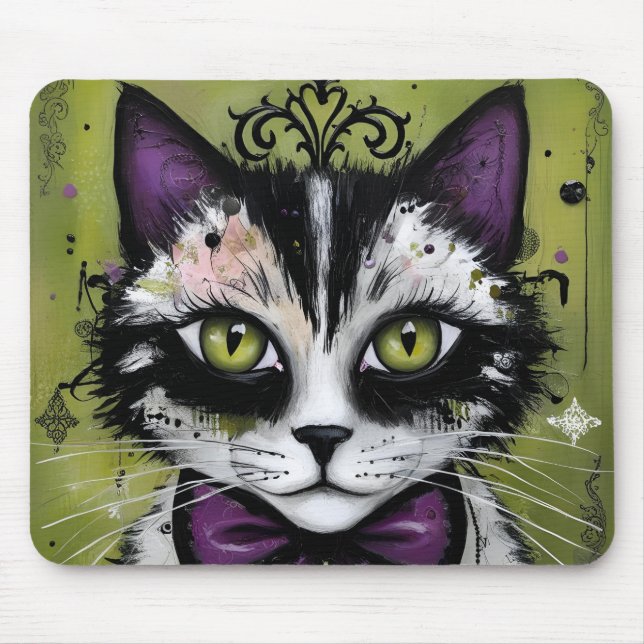 Goth Cat Mouse Pad (Front)