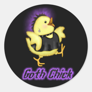 Goth Chick Classic Round Sticker