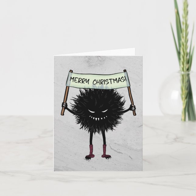 Goth Christmas Character Evil Bug Thank You Card (Front)