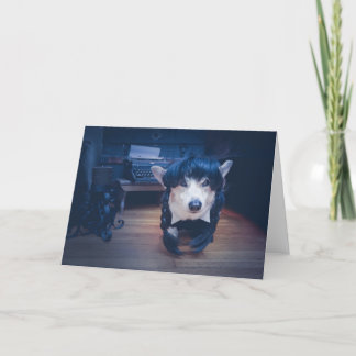 Goth Corgi Blank Greeting Card