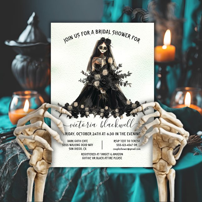 Goth Corpse Bride Bridal Shower Invitation (Creator Uploaded)