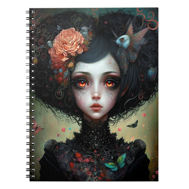 Goth Creepy Cute Girl Gothic Notebook (Front)