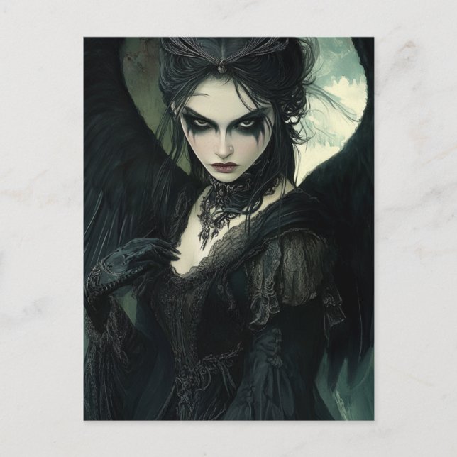 Goth Dark Angel Fantasy Postcard (Front)