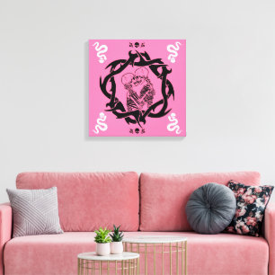 Goth Dark Pink Romantic Lovers Gift Canvas Print