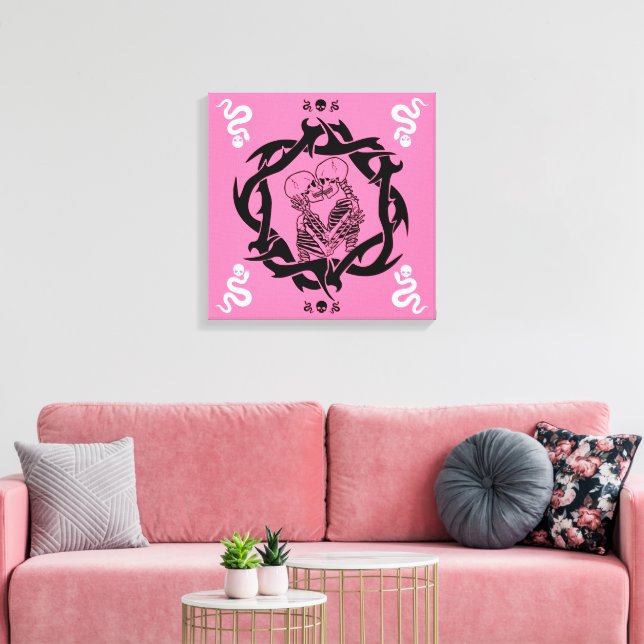Goth Dark Pink Romantic Lovers Gift Canvas Print (Insitu(LivingRoom))