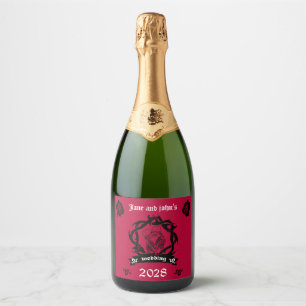 Goth Dark Romance Wedding Menu Sparkling Wine Label