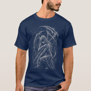 Goth Demon Angel Dark Fallen Scythe Horror Hell Ae T-Shirt