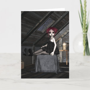 Goth Doll Zoey - Greeting Card