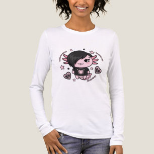 Goth E-Girl Axolotl with Pink Chains and Hearts Tri-Blend Shirt
