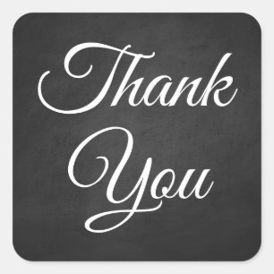 Goth Elegant Black Chalkboard Thank You Square Sticker