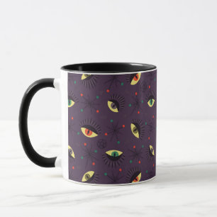 Goth Eyes Witchy Purple Pattern Occult Mug