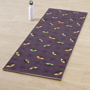 Goth Eyes Witchy Purple Pattern Occult Yoga Mat