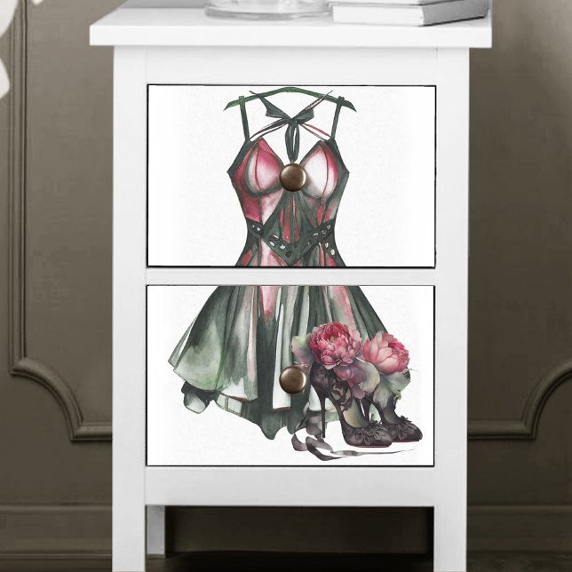 Goth Fashion | Green and Pink Dress with Stilettos Tissue Paper (Creator Uploaded)