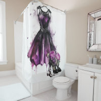 Goth Fashion | Purple Dress with High Heels Splat