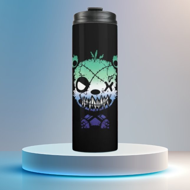 Goth Gay MLM Pride Flag Coloured Bear Thermal Tumbler (Creator Uploaded)