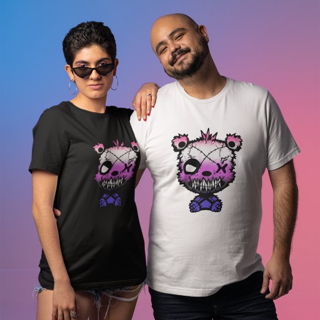 Goth Genderfluid Pride Flag Coloured Bear T-Shirt (Creator Uploaded)