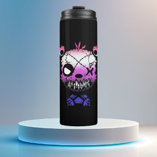 Goth Genderfluid Pride Flag Coloured Bear Thermal Tumbler