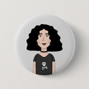 Goth girl 6 cm round badge