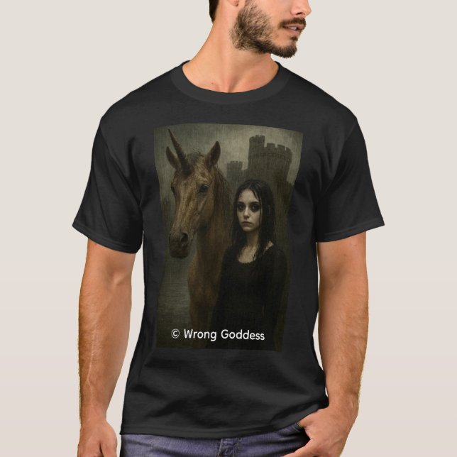 Goth Girl and Unicorn T-Shirt (Front)
