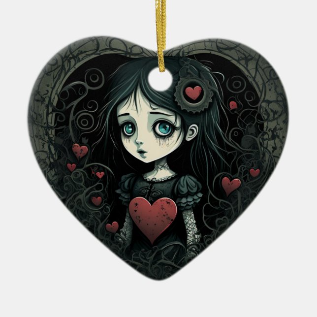 Goth Girl Christmas Ornament (Front)