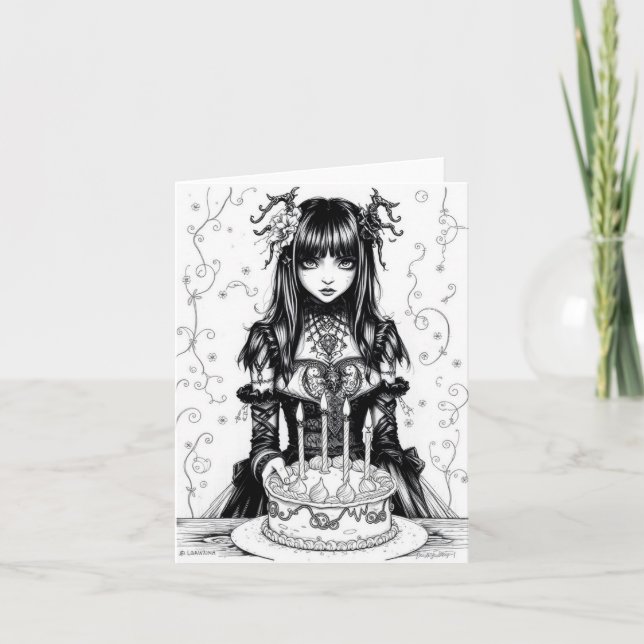 Goth Girl Holiday Card (Front)