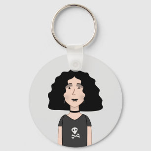 Goth girl key ring