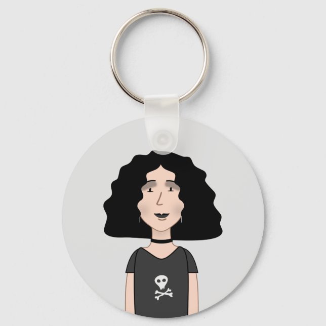 Goth girl key ring (Front)