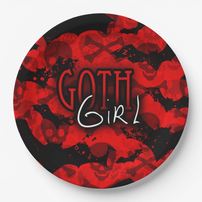 Goth Girl Paper Plate (Front)