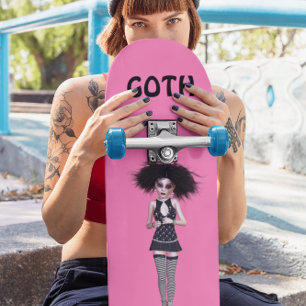 GOTH GIRL PINK GIRLS SKATEBOARD 