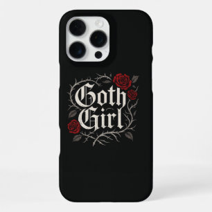 Goth Girl Red Rose Floral Vine Black Gothic iPhone 16 Pro Max Case