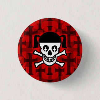 Goth Girl Skull & Crosses 3 Cm Round Badge