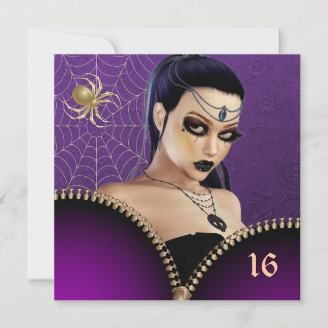 Goth Girl Sweet Sixteen Invitation (Front)